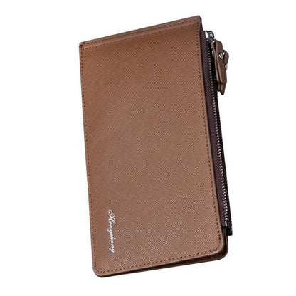 Hengsheng Men Long Bifold Business Zipper Leather wallet card holder men Purse Drop shipping #7m