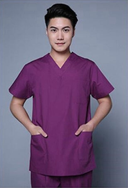 Men Medical Clothes Set Women Medical Hospital Nursing Clinic Scrub Tops Trousers Set Uniform Unisex Tops & Pants DAJ9067