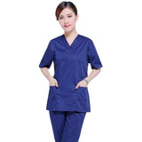 Men Women Medical Clothes Set Nursing Clinic Tops & Pants Short Sleeve Surgical Scrubs Tops & Trousers Hospital Uniform DAJ9166