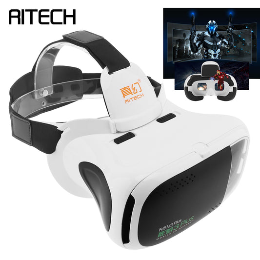 RIEM3 Plus ABS Head-mounted 3D Virtual Reality VR Glasses With AR Function and Buffer Sponge for 4.7 - 6 Inch Phone Smartphone