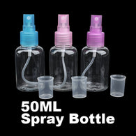 Portable Transparent Small Empty Refillable Liquid Make Up Container Mini Plastic atomizers spray bottle 50ml Liquid Container