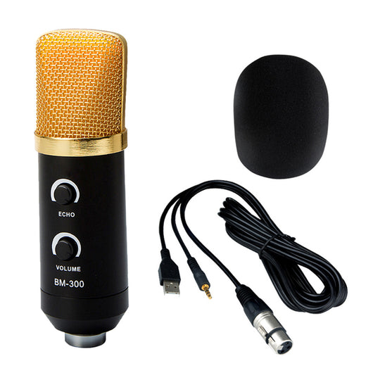Black 3.5mm USB Microphone Professional Mic Studio Recording with Shock Mount Musical Instruments Accessories