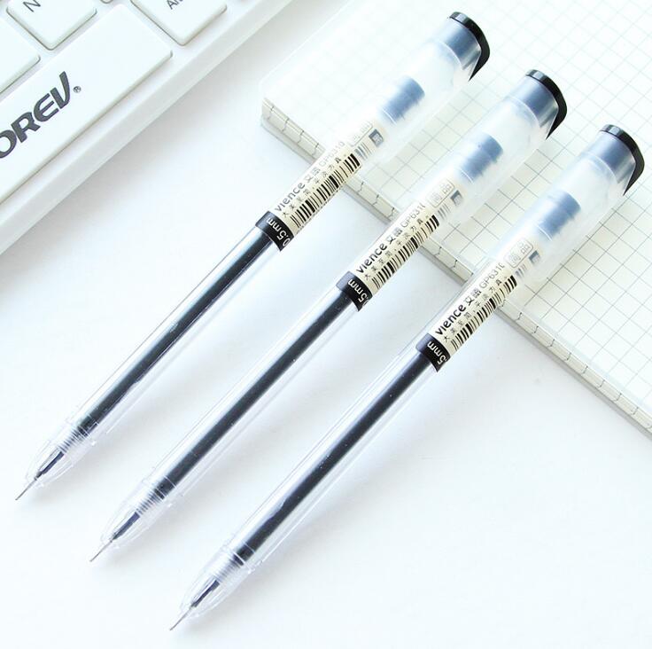 6 pcs/lot  0.5mm Insipid Simple Transparent Gel Pen Ink Marker Pen School Office Supply Escolar Papelaria