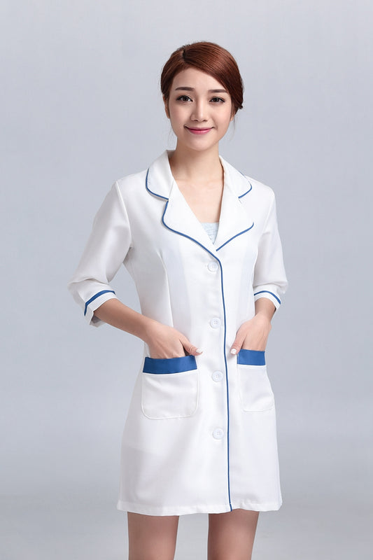 Women's Hospital Nursing Uniforms Overalls Gowns Outfit Suits White Coat Lab Coat Medical Technician