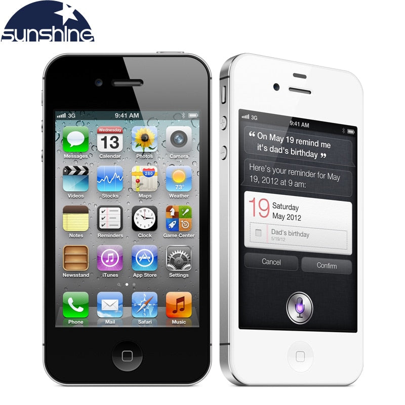 Unlocked Original Apple iPhone 4S Used Phone 3.5"IPS 8MP Smartphone 512 MB RAM 16/32GB Mobile Phone