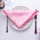 6pc 46x46cm Wedding Table Napkins Cloth Polyster Wedding Table Decoration Pink White Purple Orange With Embroidered Flower