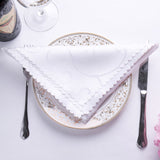 6pc 46x46cm Wedding Table Napkins Cloth Polyster Wedding Table Decoration Pink White Purple Orange With Embroidered Flower