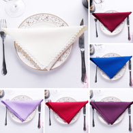 6pc 46x46cm Wedding Table Napkins Cloth Classical Plain Color Polyster Wedding Table Decoration Dinning Table Napkins Red
