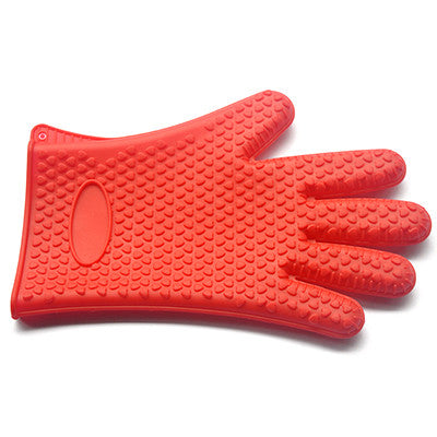 Slip-resistant Food Heat Resistant Thick Silicone Kitchen Barbecue Oven Glove Waterproof Cooking BBQ Grill Baking Glove Dotted