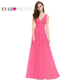Evening Dresses Ever Pretty EP09016 Vestido Long Elegant Dresses Sweep Train Empire Rushed Double V-neck Evening Dress