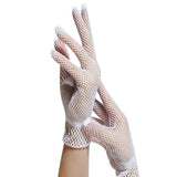 2017 Fashion Fishnet Gloves Women Summer UV-Proof Driving For Thin Gloves Mesh Black White luva motociclista