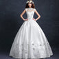 Vestido De Novia Retro Palace SSYFashion Princess Bride Wedding Dress High Collar Luxury Satin Lace Flower Long Ball Gown Custom