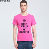 KEEP calm JESUS is coming mercy Catholic Christian god T-shirt Top Lycra Cotton Men T shirt