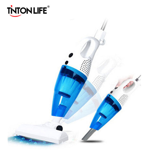 TINTON LIFE Ultra Quiet Mini Home Rod Vacuum Cleaner Portable Dust Collector Home Aspirator White&Blue Color