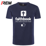 REM New Jesus Wants To Be Your Friend Faithbook T Shirt Christian Tshirts Cotton Short Sleeve Jesus T-shirts