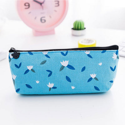 Cute Fresh plants student Pencil Bag papelaria canvas Pencil Case stationery material escolor school supplies