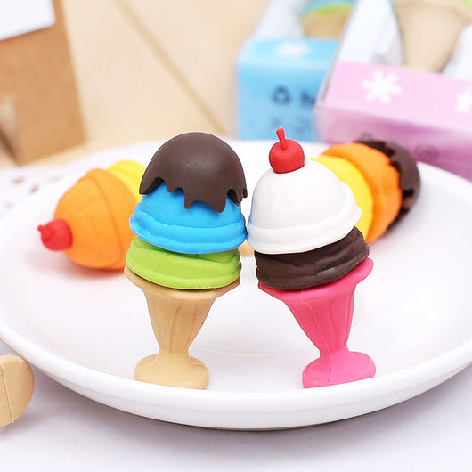 Novelty ice cream mini eraser grape eraser creative kawaii stationery school supplies papelaria gift for kids