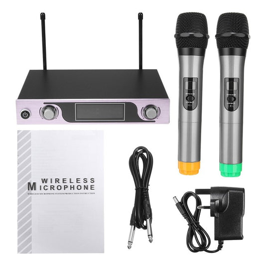 LEORY Professional Karaoke Microphone System With Receiver Dual Wireless Handheld Microphones Mic For Home DIY KTV Singing