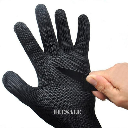 1 Pair Black Working Safety Gloves Cut-Resistant Protective Stainless Steel Wire Butcher Anti-Cutting Gloves