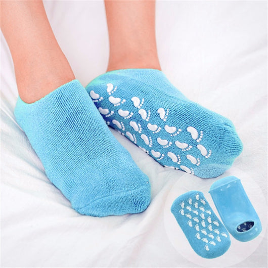 2 pcs/lot Cotton and Silicon Gel Moisturize Soften Repair Cracked Skin Gel Sock Skin Foot Care Tool Treatment Spa Sock