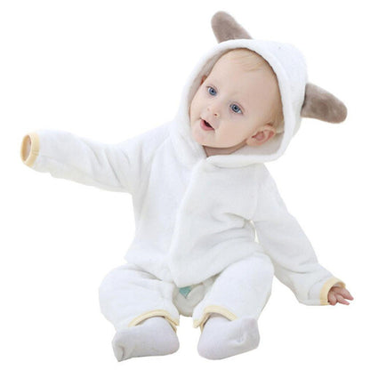 Newborn baby rompers Autumn Winter Flannel Baby Boy Clothes Cartoon Animal Rompers shaped Jumpsuit Baby Girl Rompers Baby Clothe