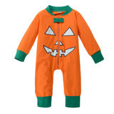 Newborn Baby Girl boys Romper pumpkin print Play suit Pants Outfit Set long sleeve zipper Rompers for baby girls for Halloween