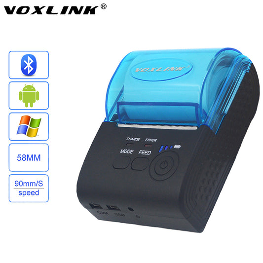 VOXLINK Protable 58mm Wireless Bluetooth Thermal Receipt Printer USB Android Mobile Phone POS Printer For Samsung Nokia Sony