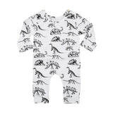 Infant Cute Cartoon Dinosaur Baby Boy Girl Rompers Soft Cotton Printed Long Sleeve Toddler Jumpsuit Kids Clothes