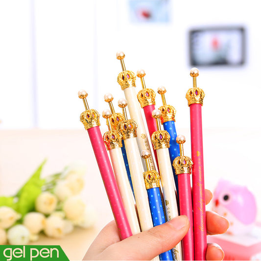 3 pcs/lot cartoon Crown gel pen kawaii stationery metal pen canetas material escolar school & office supplies