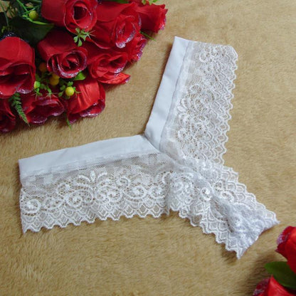 Women Lace V-string Briefs Panties Thongs G-string Lingerie Underwear BK