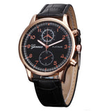 Fashion Mens Watches 2017 Faux Leather Strap Analog Business Quartz Wrist Watch For Men Relogio Masculino