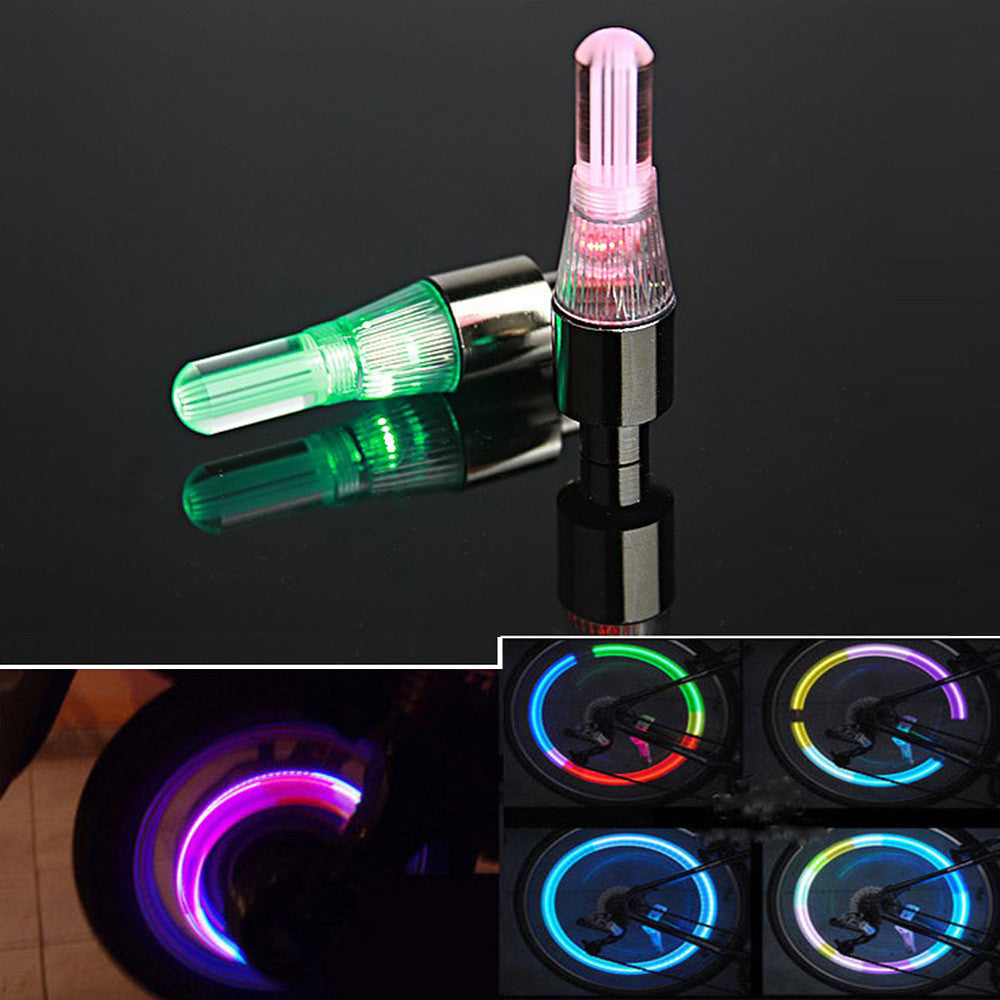 2 Neon LED Lamp Flash Tyre Wheel Valve Cap Light For Car Bike Bicycle Motorcycle Bike Accessories Wholesale #E0