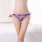 Women Sexy Charming Translucent Underwear Mesh Lace Flower Briefs White