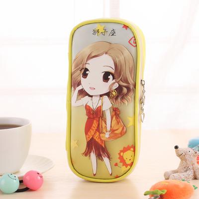 Kawaii Girl Design School Pencil Case Large Capacity Pencil Bag PU Leather For Children Student Pen Box Stationery Supplies