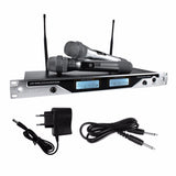Onleny EU-7600 Professional Wireless Microphone System UHF Dual Channel 2 Handheld Mic Transmitter Handheld Karaoke Microphone