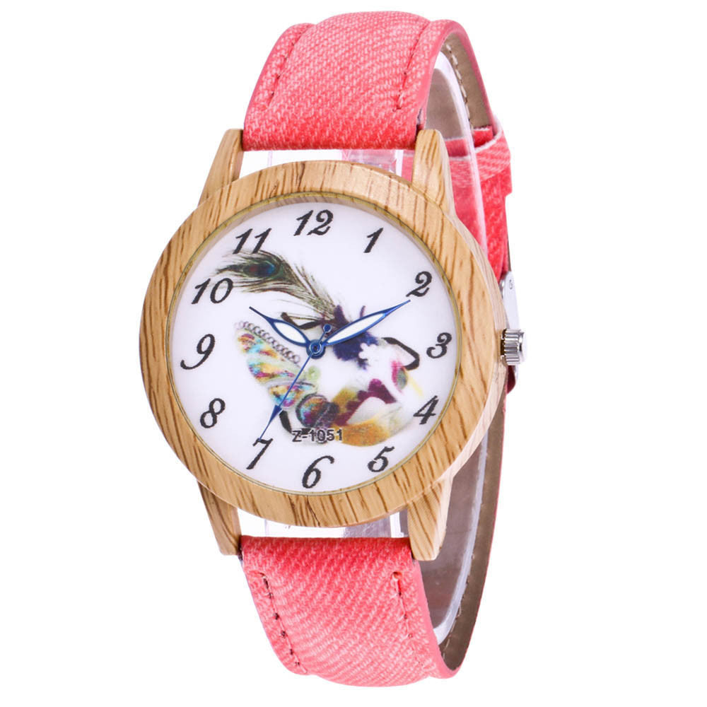 Luxury Women Men Feather  Watch Analog Quartz Bracelet Wrist Watches