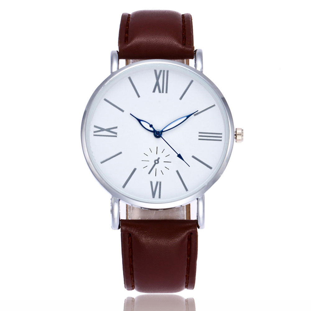 Women Men Watch Fashion Casual Leather Strap Quartz Wrist Watch