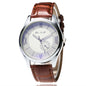 Men Leather Band Watches Sport Analog Quartz Date Wrist Watch