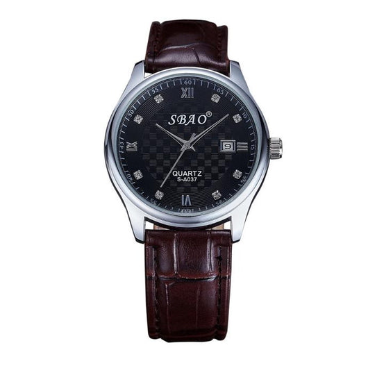 Black Dial Men Women's Diamond Quartz Leather Watch /uple Watch