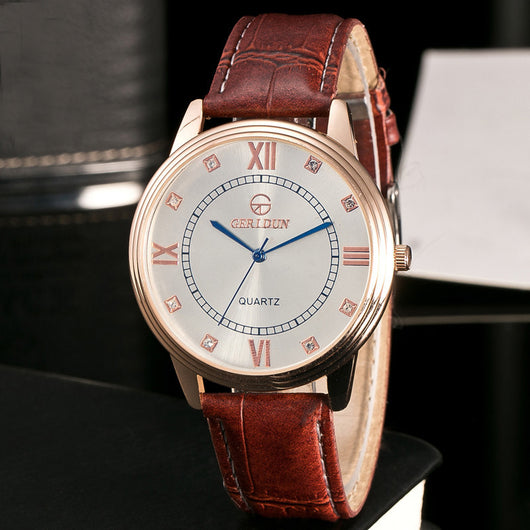 Fashion Men Leather Band Watches Sport Analog Quartz Wrist Watch