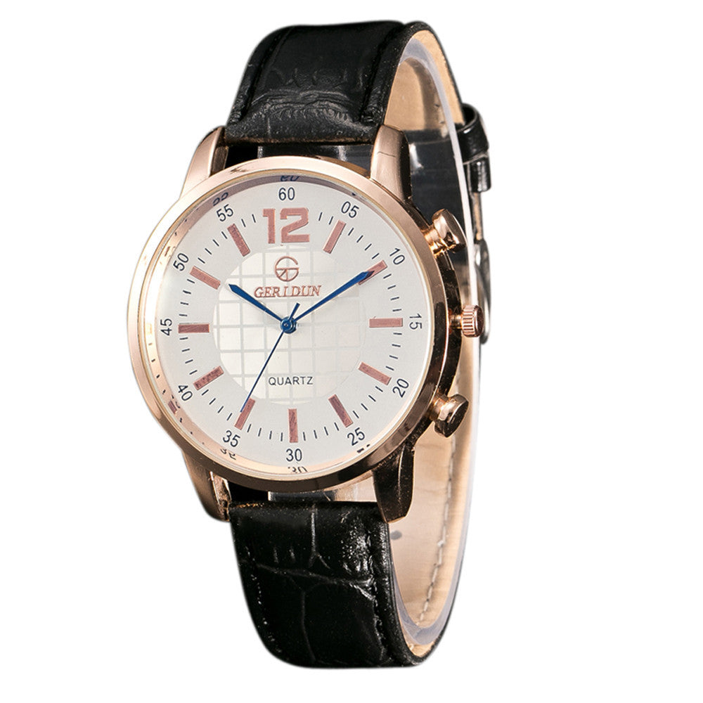 Fashion Men Leather Band Watches Sport Analog Quartz Wrist Watch