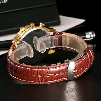 Fashion Men Leather Band Watches Sport Analog Quartz Wrist Watch