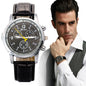 Luxury Faux Crocodile Leather Men Quartz Analog Watch Watches