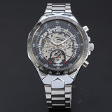 New Skeleton Mechanical Watches For Men Stainless Steel Wrist Watch
