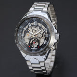 New Skeleton Mechanical Watches For Men Stainless Steel Wrist Watch