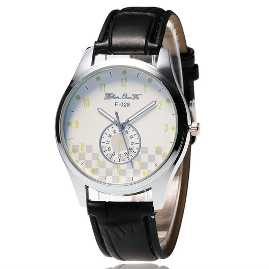 Men Leather Band Watches Sport Analog Quartz Date Wrist Watch