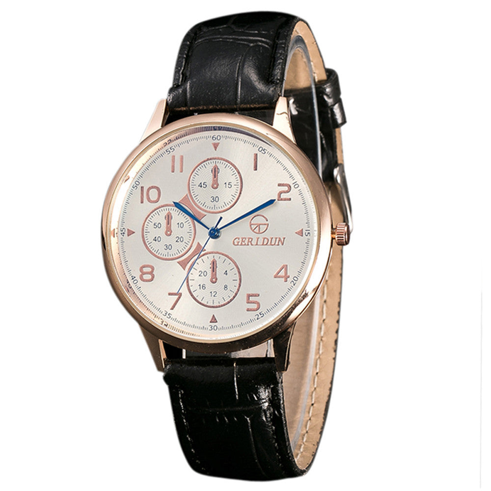 Fashion Men Leather Band Watches Sport Analog Quartz Wrist Watch