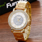 Luxury Diamond Stainless Steel Sport Quartz Wrist Hour Dial Watch