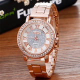 Luxury Diamond Stainless Steel Sport Quartz Wrist Hour Dial Watch