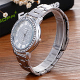 Luxury Diamond Stainless Steel Sport Quartz Wrist Hour Dial Watch